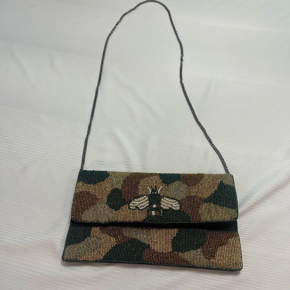 Shirdee Bee Beaded Purse Crossbody Handbag